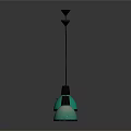 Modern Chandelier Design With Two Turquoise Lampshades And Black Hanging Poles