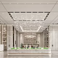 Elegant Modern Luxury Real Estate Sales Office With Artistic Chandelier And Property Sand Table