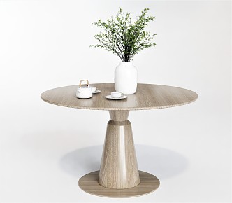 Modern Dining Table Coffee Table Round Table Decorative Table Log Dining Table 3d model