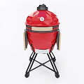 Red Commercial Barbecue Grill With Foldable Side Table And Steak Grilling Feature
