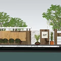 Scenic Feature Wall Design With Water Reflection Green Plants And House Number 227