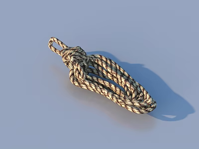 Durable Braided Beige And Brown Rope Knot Household Item For Home Decor And Bundling 3d model