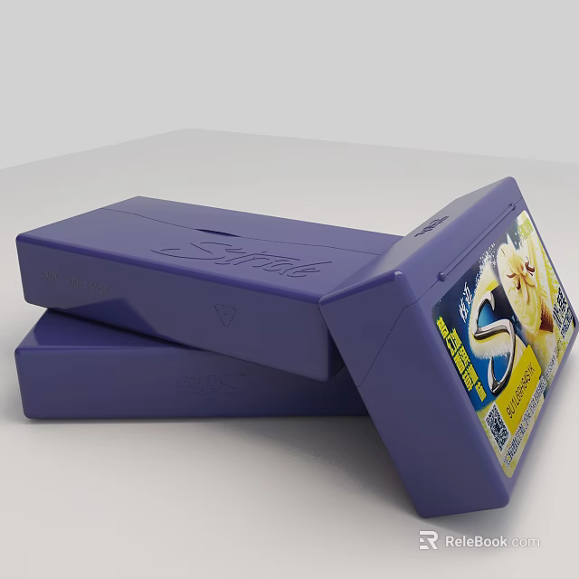 Purple Safari Food Package Featuring Banana Images and Brand Label Design 3d model 