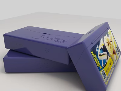 Purple Safari Food Package Featuring Banana Images and Brand Label Design 3d model