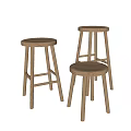 Minimalist Wooden Bar Stools With Oak Legs And Simple Design For Kitchen Bar Area