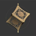 Golden Decorative Lantern Design With Intricate Cutout Patterns And Ornate Details