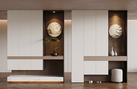 New Chinese-style Entrance Shoe Cabinet Partition Cabinet 3d model