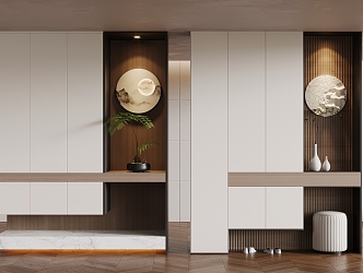 New Chinese-style Entrance Shoe Cabinet Partition Cabinet 3d model