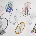 Colorful Ferris Wheels With Various Designs For Amusement Park Rides