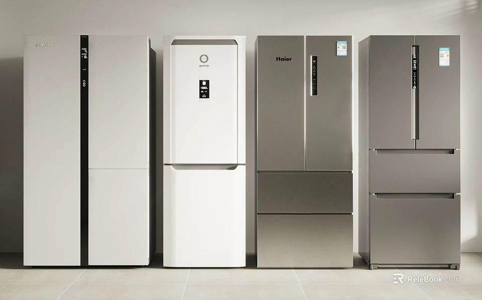 Multiple Modern Refrigerators in Different Styles and Colors for Home Use 3d model 