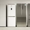 Multiple Modern Refrigerators in Different Styles and Colors for Home Use 3d model