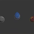 Three Elegant Rings Featuring Different Designs Silver Diamond Blue Decor And Gold Purple Gemstone