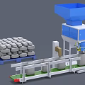 Industrial Automatic Bagging Equipment With Conveyor Belt And Pallet Stacked Bags