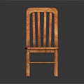 Classic Wooden Single Chair With Slat Back Design And Smooth Wooden Seat