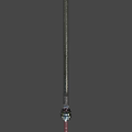 Detailed Metal Sword With Red Rope Handle And Sleek Blade Craftsmanship Design