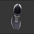 Lace Up Navy Blue And White Athletic Shoes With Mesh Upper And White Sole