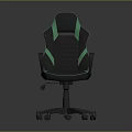 Black and Green Office Chair with High Back Ergonomic Design Armrests and Rolling Wheels