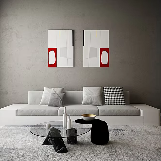 Sofa coffee table combination 3d model