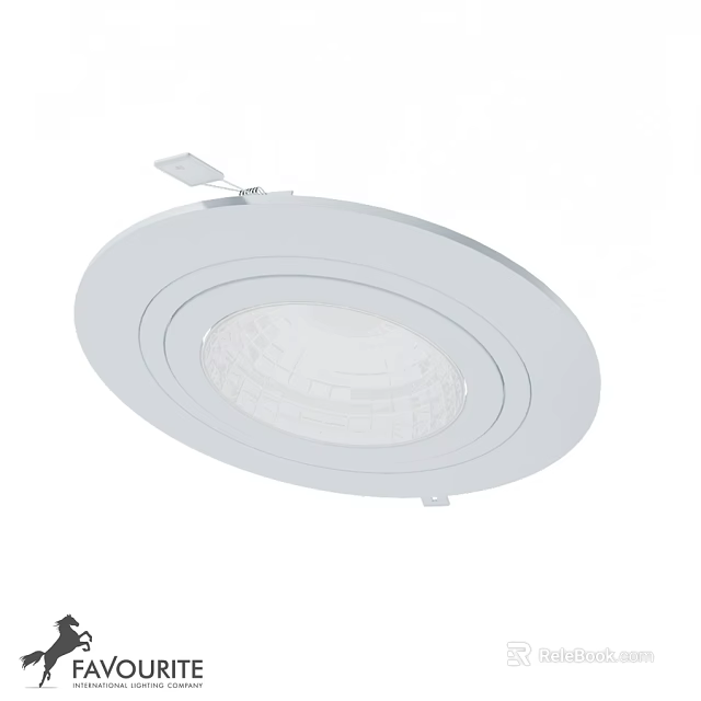 White Recessed Downlight Spotlight With Sleek Design And Installation Bracket 3d model 