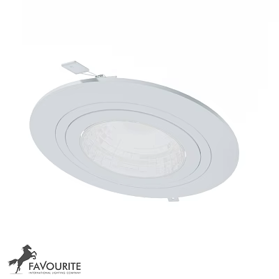 White Recessed Downlight Spotlight With Sleek Design And Installation Bracket 3d model
