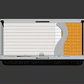 Open Pill Box Organizer With Orange And White Medicine Compartments