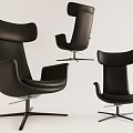 Black Modern Office Chairs with High Back Armrests and Metal Star Base in Various Styles