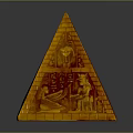 Scenic Ancient Egyptian Pyramid Landscape With Intricate Carvings And Sphinx Details