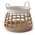 Woven Storage Baskets with Various Designs Including Openwork and Lid Styles 3d model
