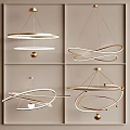Modern Chandeliers with Various Geometric Shapes Metallic Gold Finish for Contemporary Home Interior Decor