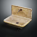 Vintage Interior With Stone Washbasin And Metal Faucet In Rustic Design