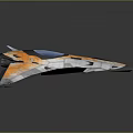 Futuristic Sleek Aircraft With Orange Gray Color Scheme And Blue Cockpit Design
