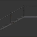 Industrial Rusty Metal Stairs With Metal Railings And Step Structure Design