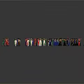 Colorful Miniature Figurines Arranged In Circular Formation On Gray Background