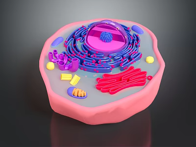 Cellular Organelles Structure In Organ And Hair Development Process 3d model