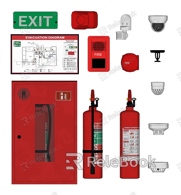 Modern fire fighting equipment fire extinguisher fire appliance fire hydrant alarm lamp model