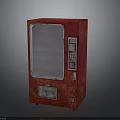 Red Classic Rusty Vending Machine With Glass Door And Control Panel Front