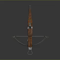 Traditional Wooden Bow with Carved Patterns Silver Metal Components and Durable Bowstring Vintage Weapon Design