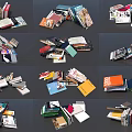 Various Colorful Books And Magazines With Assorted Covers Stacked And Scattered