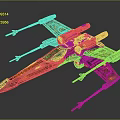 Cosmic Aerospace Ornate Spaceship Design With Golden Red Details And Multi Wing Structure