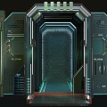 Science Fiction Gate Technology Gate Mechanical Gate 3d model