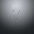 Black Wired Earphones for Computer Use with Long Cable and Simple Design
