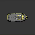 Wooden Boat Featuring Yellow Red Hull Cabin Deck With Railing Lifebuoy And Number 42312