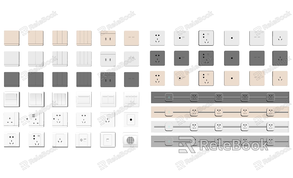 Household appliances combination switch rail socket model