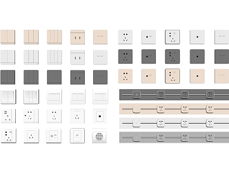 Household appliances combination switch rail socket 3d model