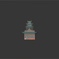 Traditional Chinese Entrance Gate with Classic Towers Blue Roofs and Gray Walls