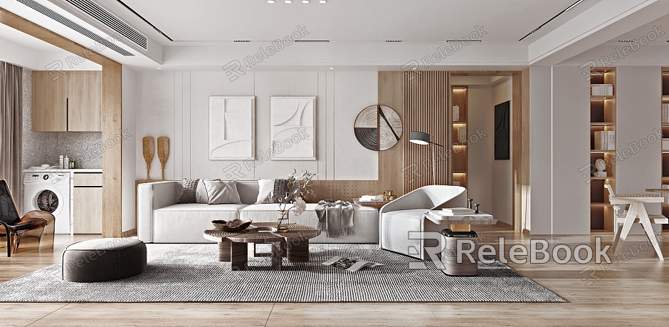 Nordic Fashion Living Room Dining Room model