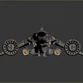 Sci Fi Futuristic Spaceship 3D Model With Metallic Structure And Large Engines 3d model