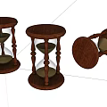 Vintage Wooden Hourglass Three-Piece Decorative Ornament Set For Home Tabletop Decoration