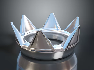 Silver Metallic Spiked Crown Fashion Accessory with Shiny Smooth Surface for Stylish Looks 3d model