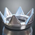 Silver Metallic Spiked Crown Fashion Accessory with Shiny Smooth Surface for Stylish Looks